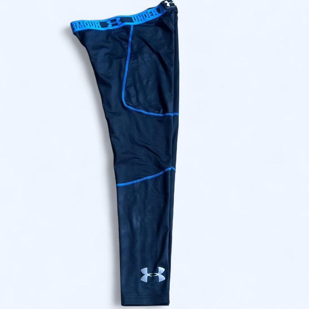 Boys‎ large Under Armour black and blue Compression leggings